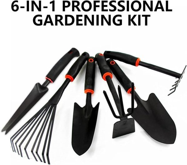 Large Tool Set with Non-Slip Rubber Handle - 6 Piece Heavy Duty