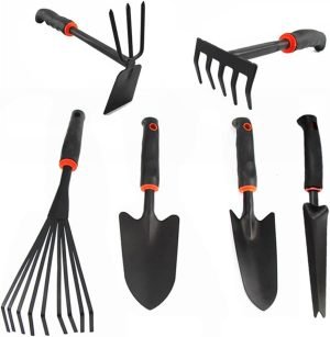 Large Tool Set with Non-Slip Rubber Handle - 6 Piece Heavy Duty