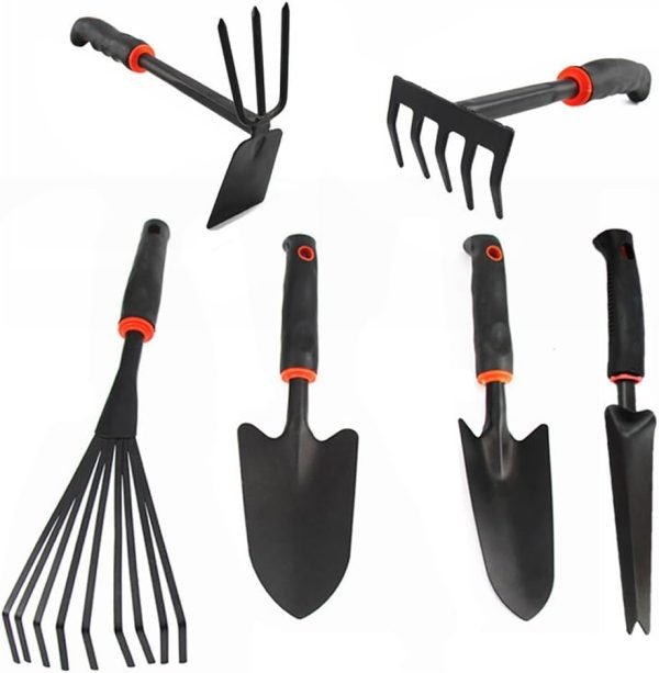 Large Tool Set with Non-Slip Rubber Handle - 6 Piece Heavy Duty