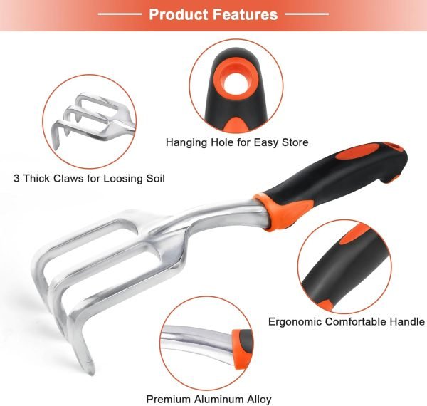 Set 2 Pack Heavy Duty Tools Set Include Shovel and Hand Rake