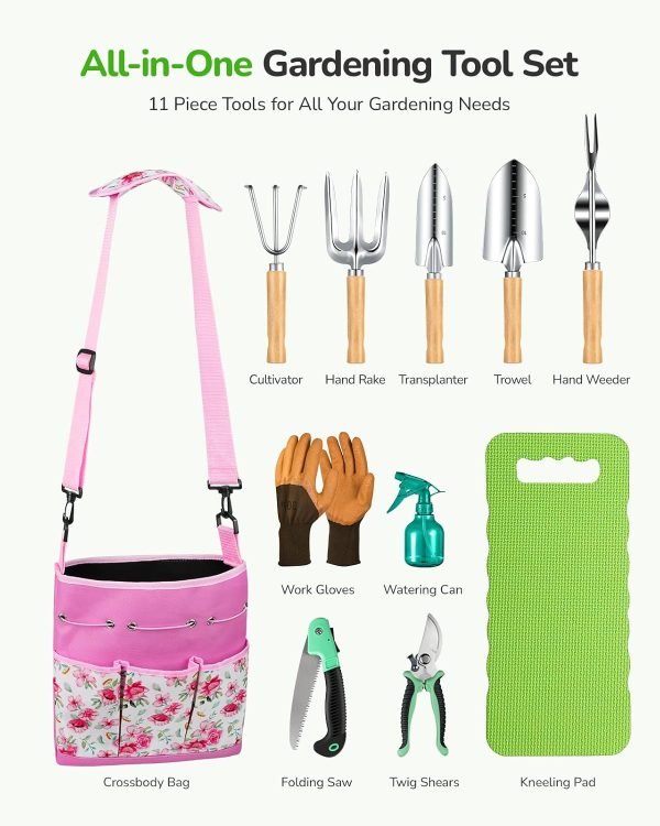 Tool Set 11-Piece Heavy Duty Tools with Ergonomic Canvas Shoulder Crossbody Bag
