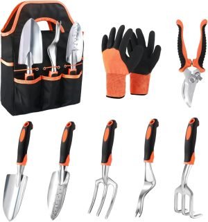 Set 8 Piece Tools Set with Non Slip Ergonomic Handle Heavy Duty