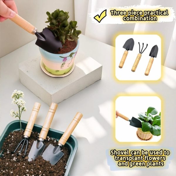 71Q9OMwYFrL._AC_SL1500_.jpg 3-Piece Mini Tool Set Indoor Plant Care Kit with Wood Handle Black