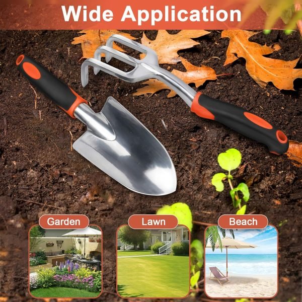 Set 2 Pack Heavy Duty Tools Set Include Shovel and Hand Rake