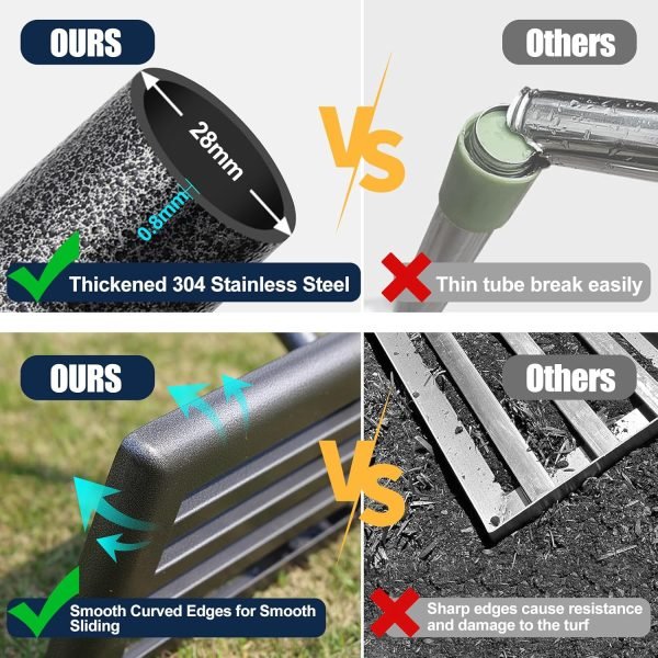 Leveling Rake with 17x10in Heavy-Duty Stainless Steel Head & 60" Adjustable Handle