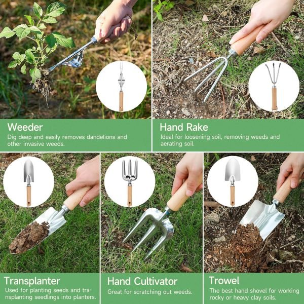 91BIuLeu0lL._AC_SL1500_.jpg 9-Piece Tools Set - Complete Kit with Heavy-Duty Stainless Hand Tools Durable