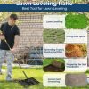 Leveling Rake with 17x10in Heavy-Duty Stainless Steel Head & 60" Adjustable Handle